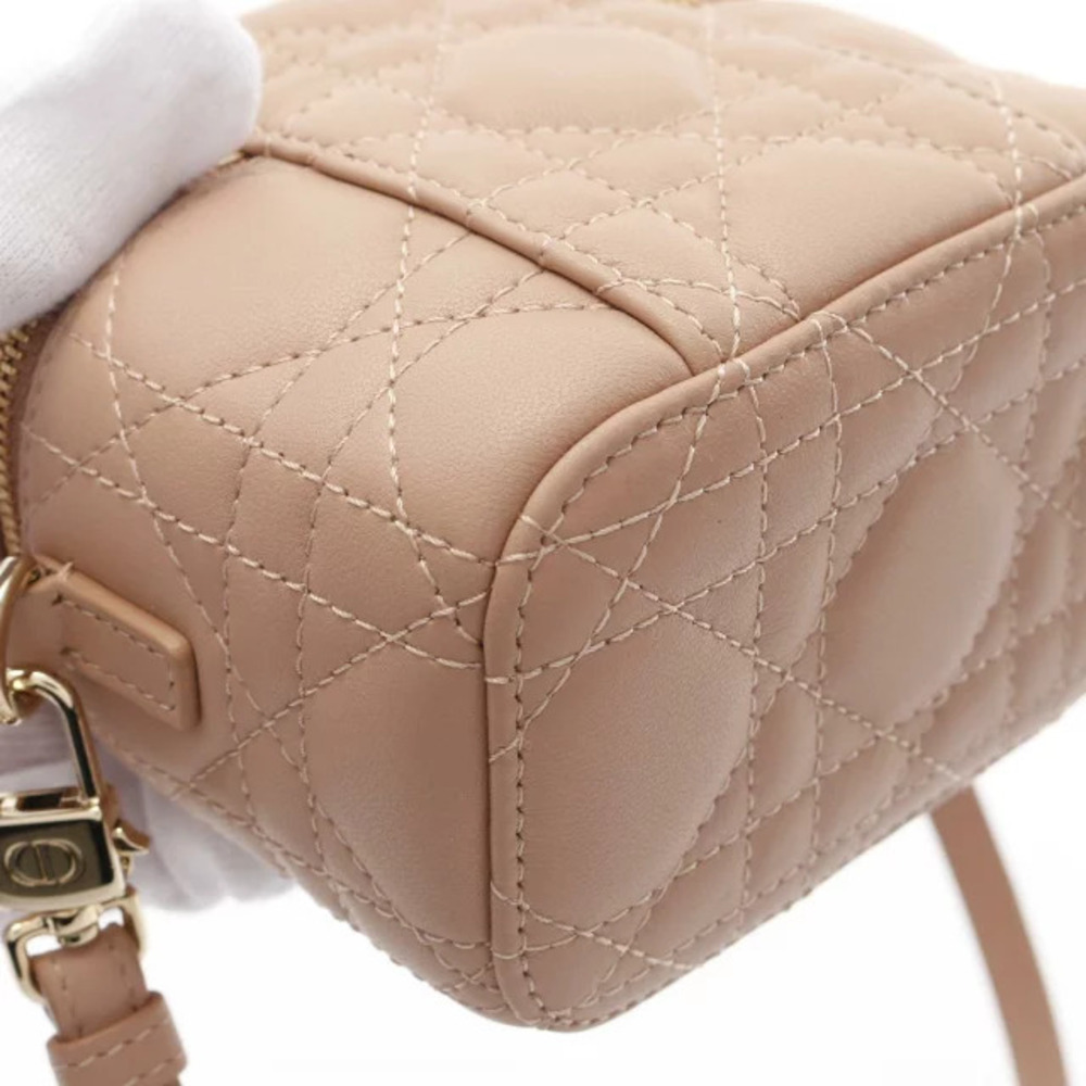 Dior Leather Pink Lady Handbag Cannage Vanity - Picture 7 of 7
